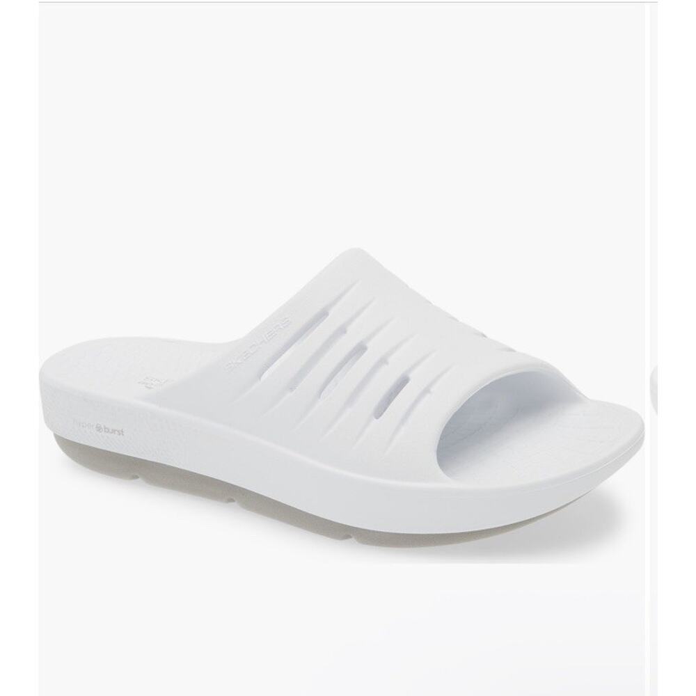 SKECHERS Go Recover Refresh Slide Sandal (Women) White Sz 10 NEW NWT